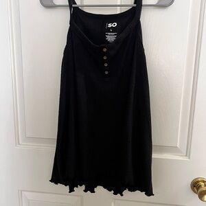NWT SO Black Buttoned Sleeveless Top